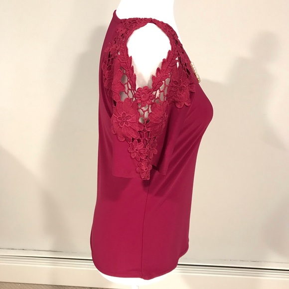 2/$10 Beautiful Burgundy Dressy Blouse - Picture 3 of 8